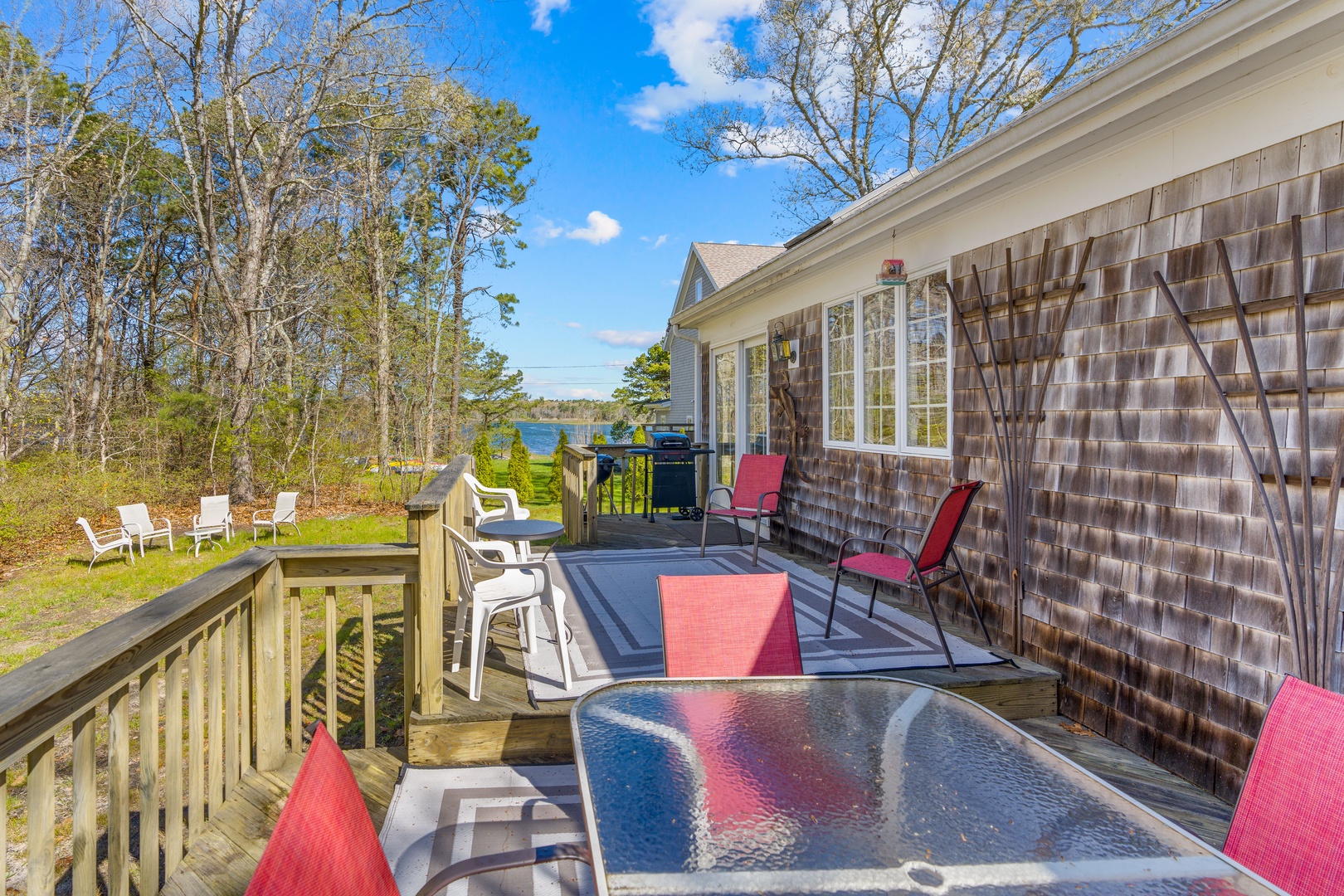 Lounge the day away or dine alfresco with water views on the deck