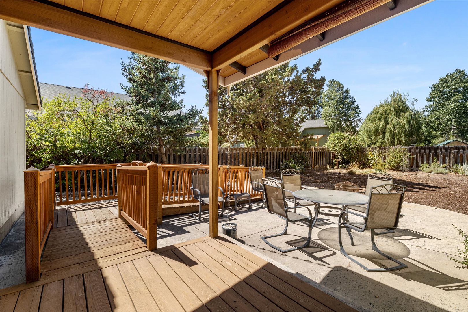 The whole family can lounge the day away together on the sunny patio