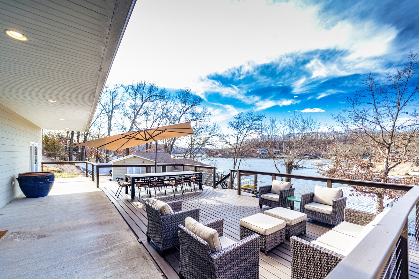 Lounge in the sunshine with gorgeous views on the large back deck