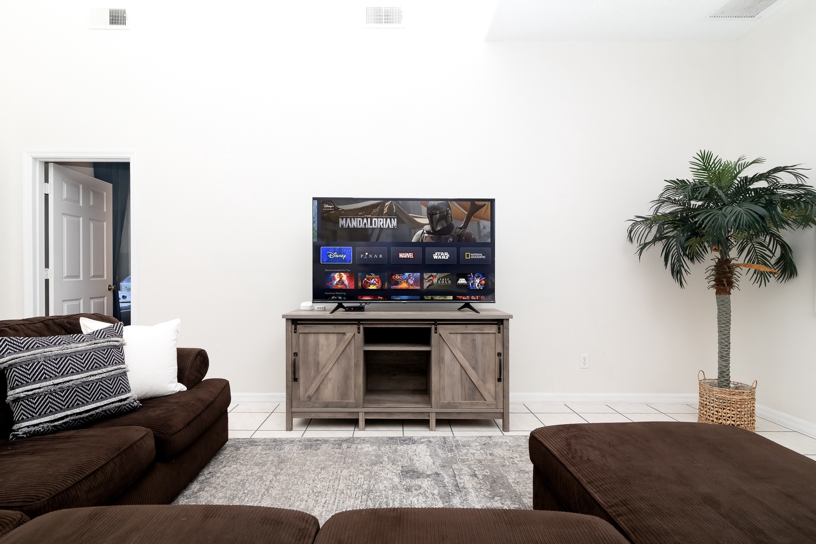 Cable network accessibility in the living room for movie night
