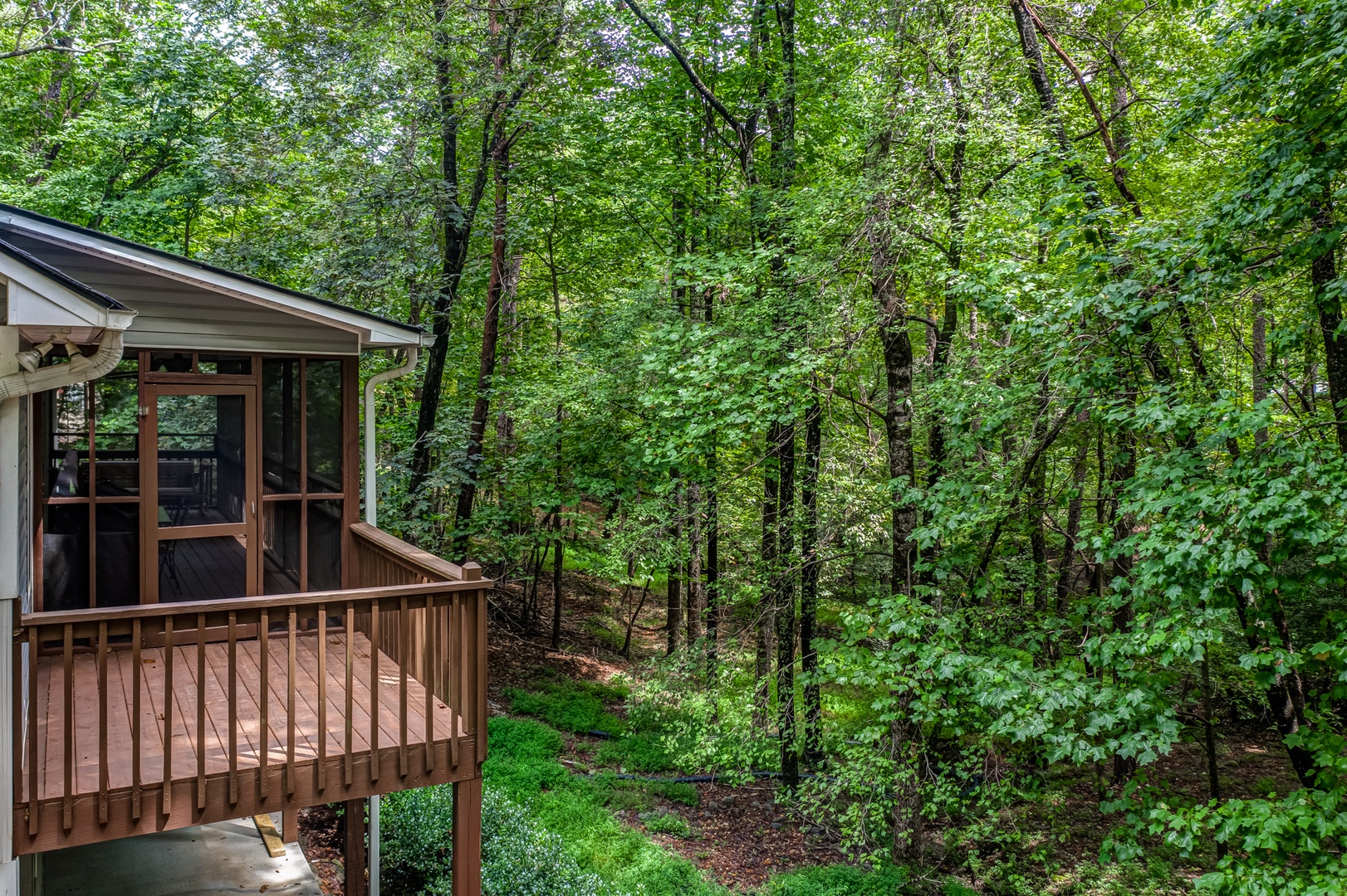Take in the gorgeous treehouse views while you grill on the open back deck