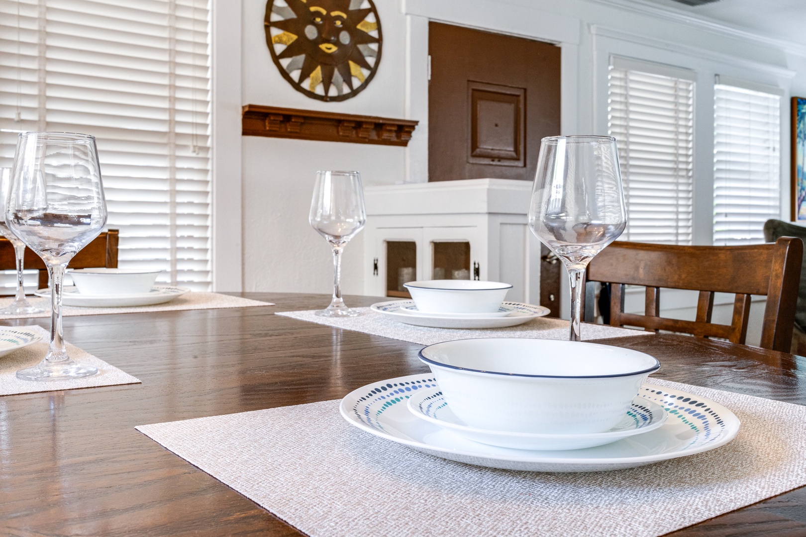 Gather for elegant meals together at the dining table, with seating for 4