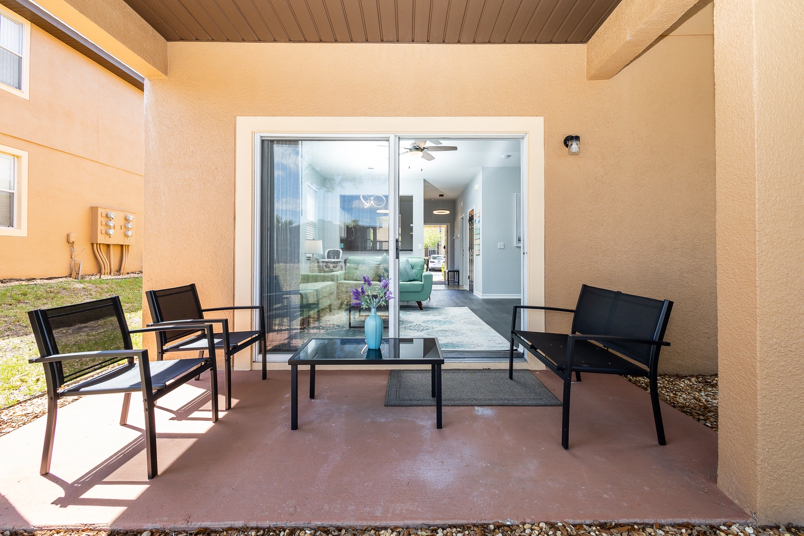 Lounge the day away in the fresh air on the shaded patio