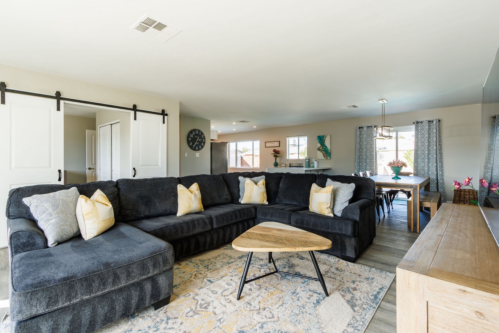 Spacious living area with ample seating