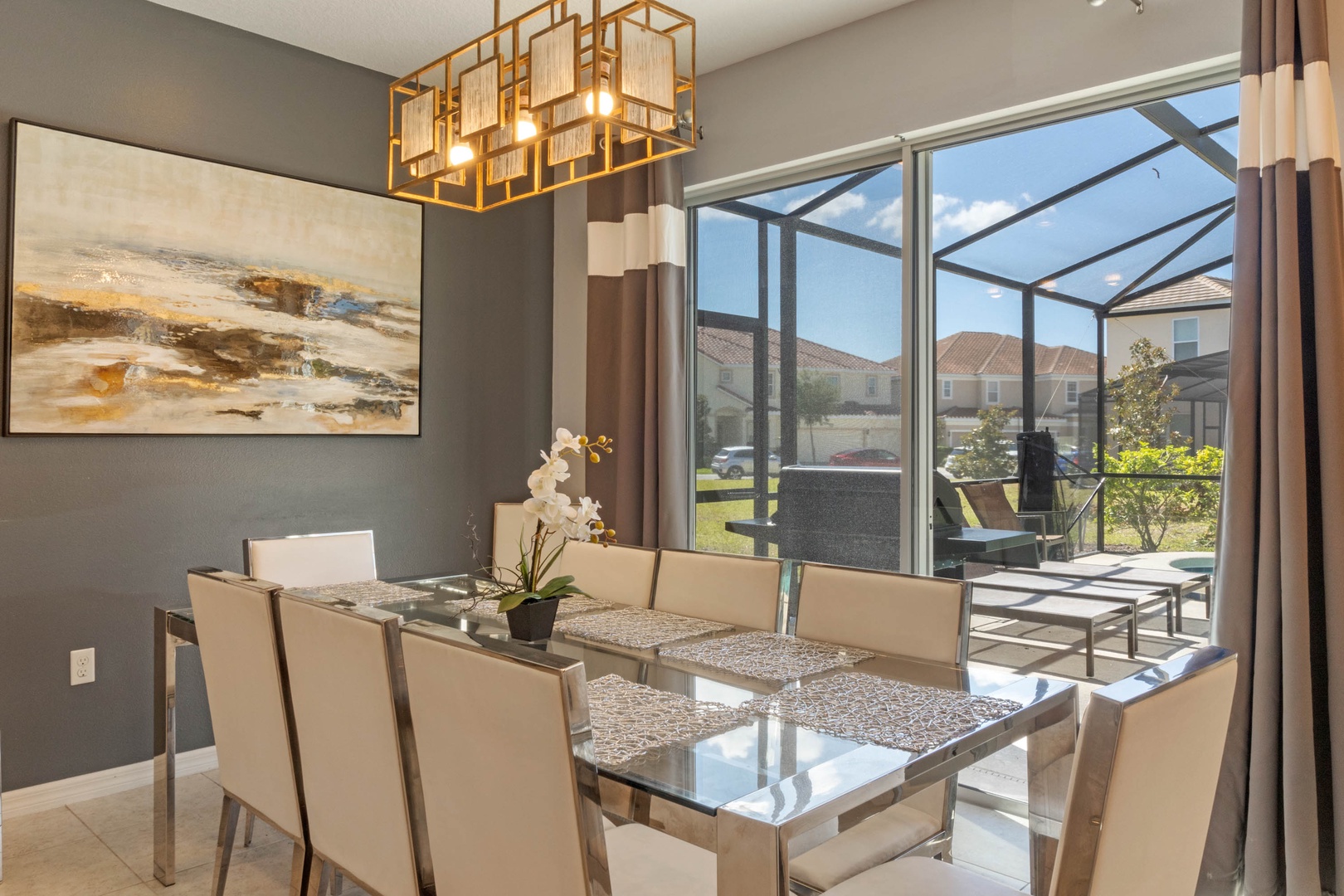 Open living space with dining area