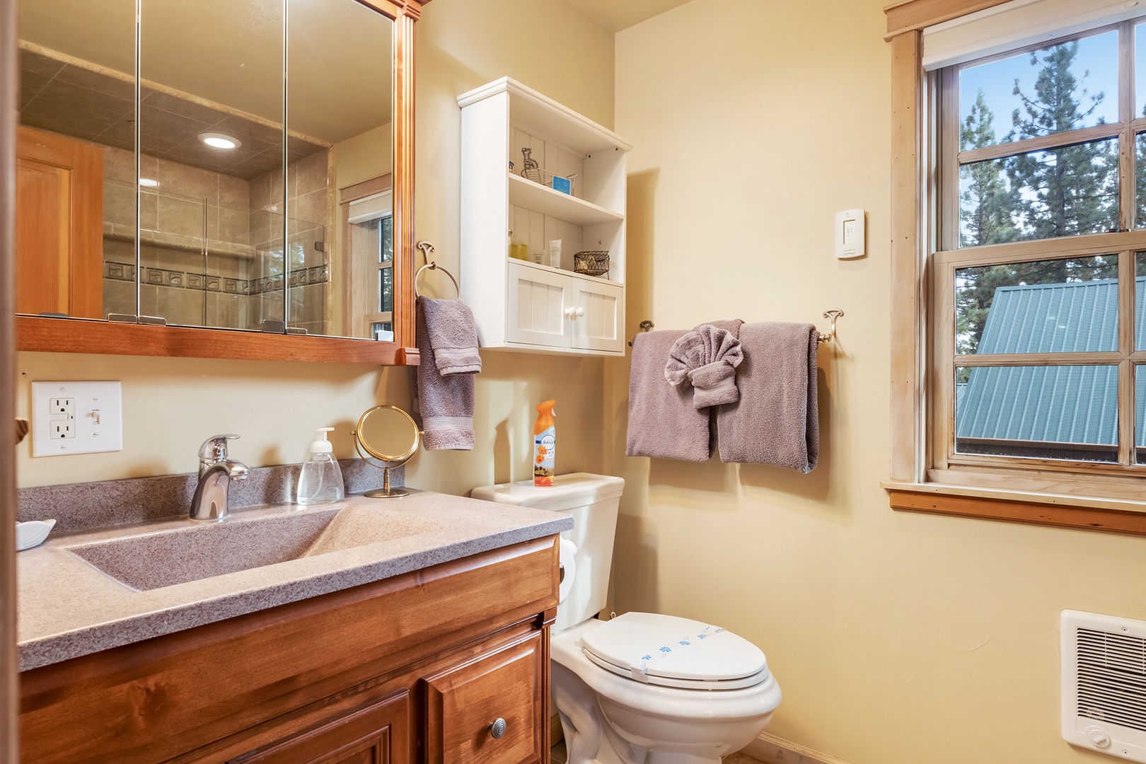 Apartment bathroom with stand-up shower