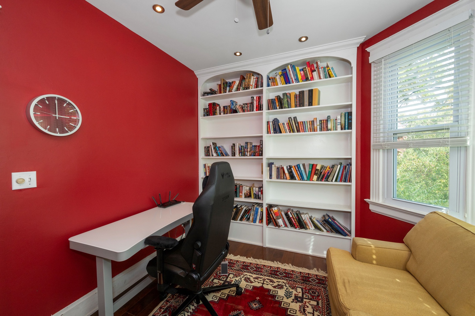 Relax with a book or catch up on emails in the second-level office