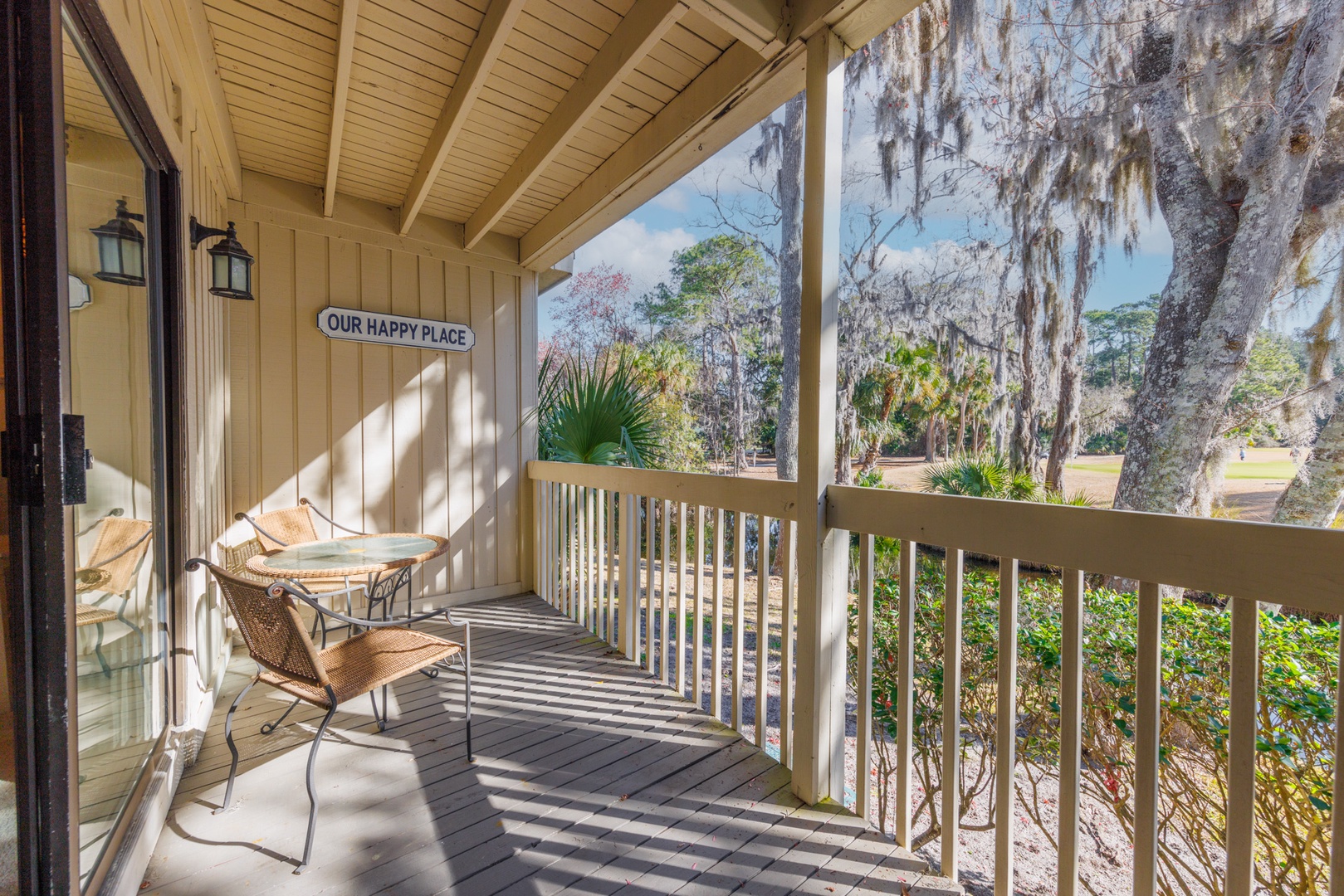 Retreat to the deck and enjoy scenic views of the property