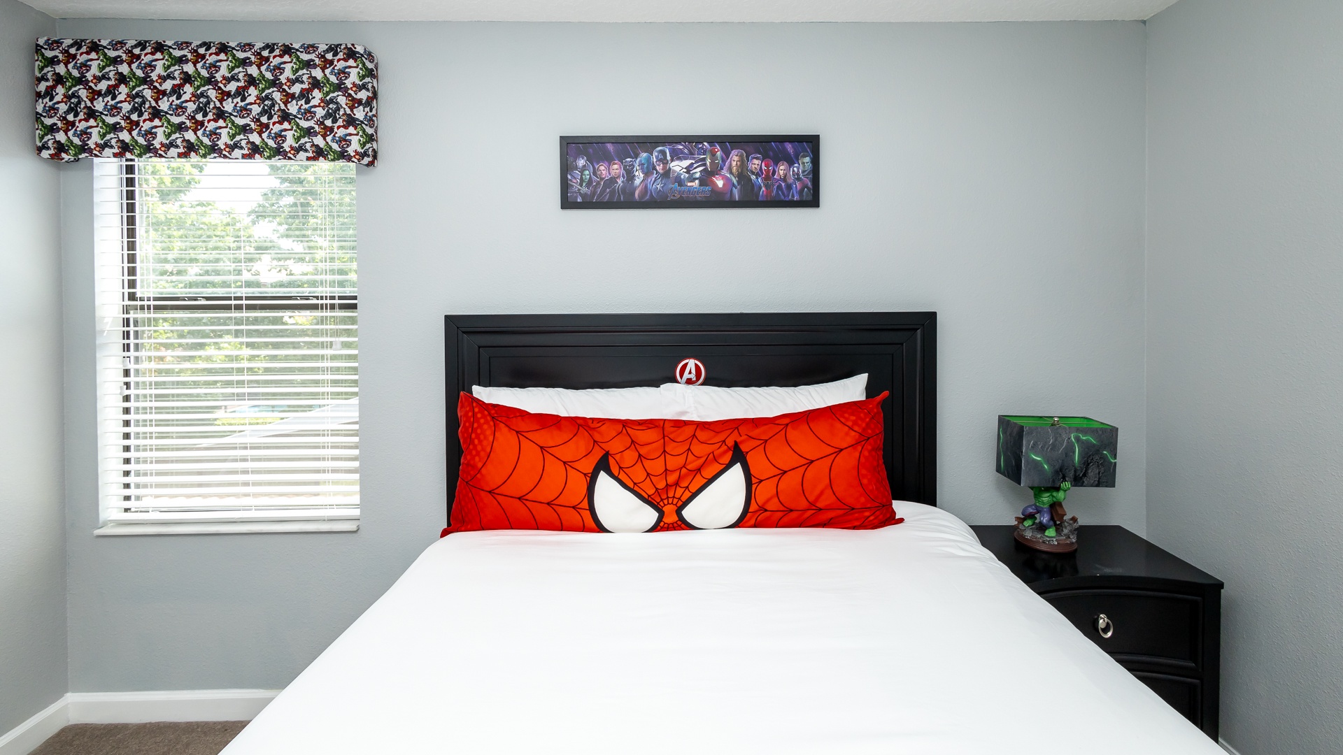 Bedroom 8 with queen bed, and Smart TV