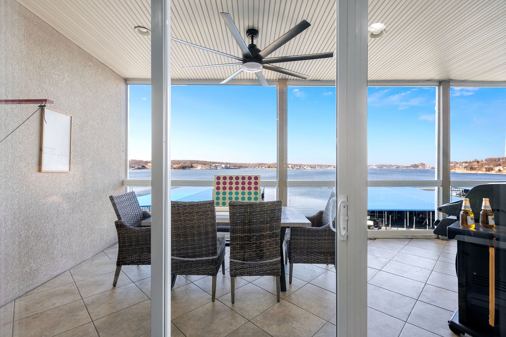 Dine al fresco with stunning lake views on the deck
