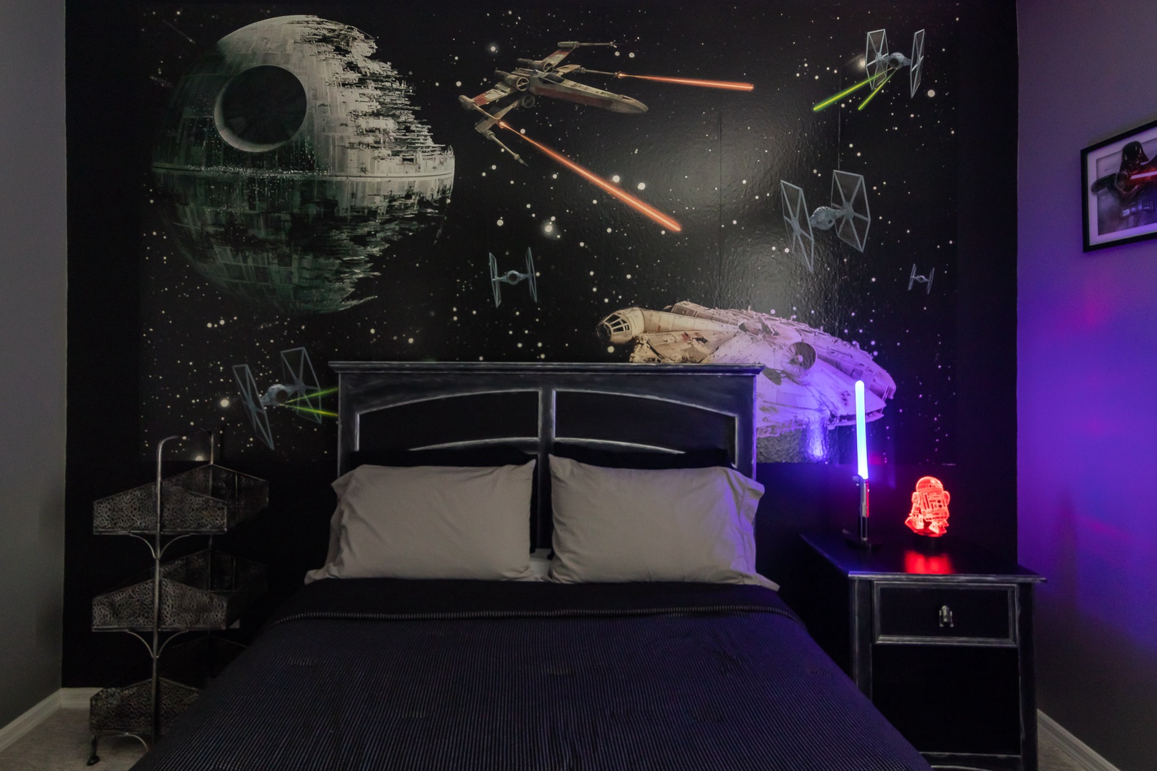 Bedroom 4 Star Wars themed with 1 Queen bed, and TV (2nd floor)