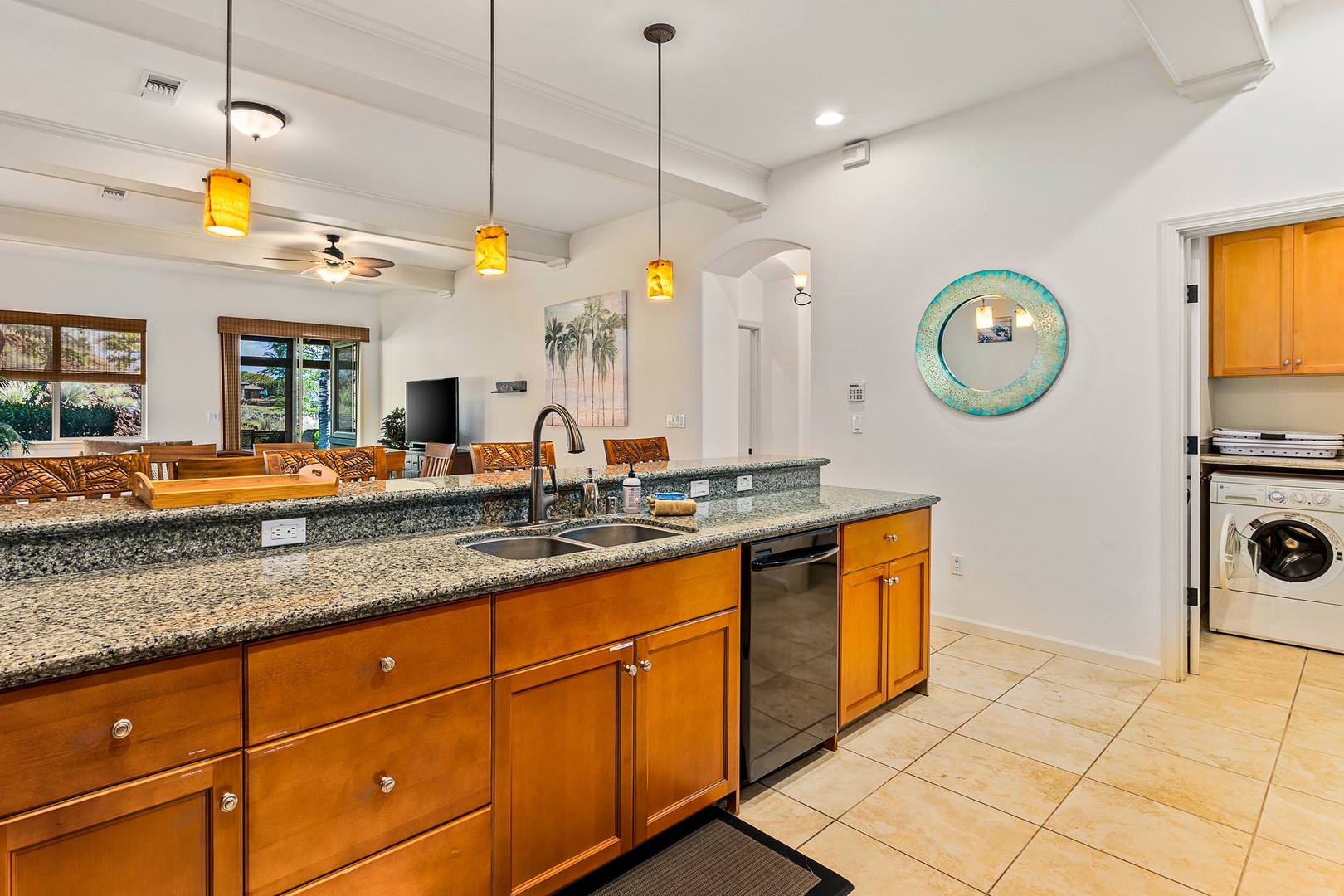 Kitchen with toaster, dishwasher, coffee maker and more