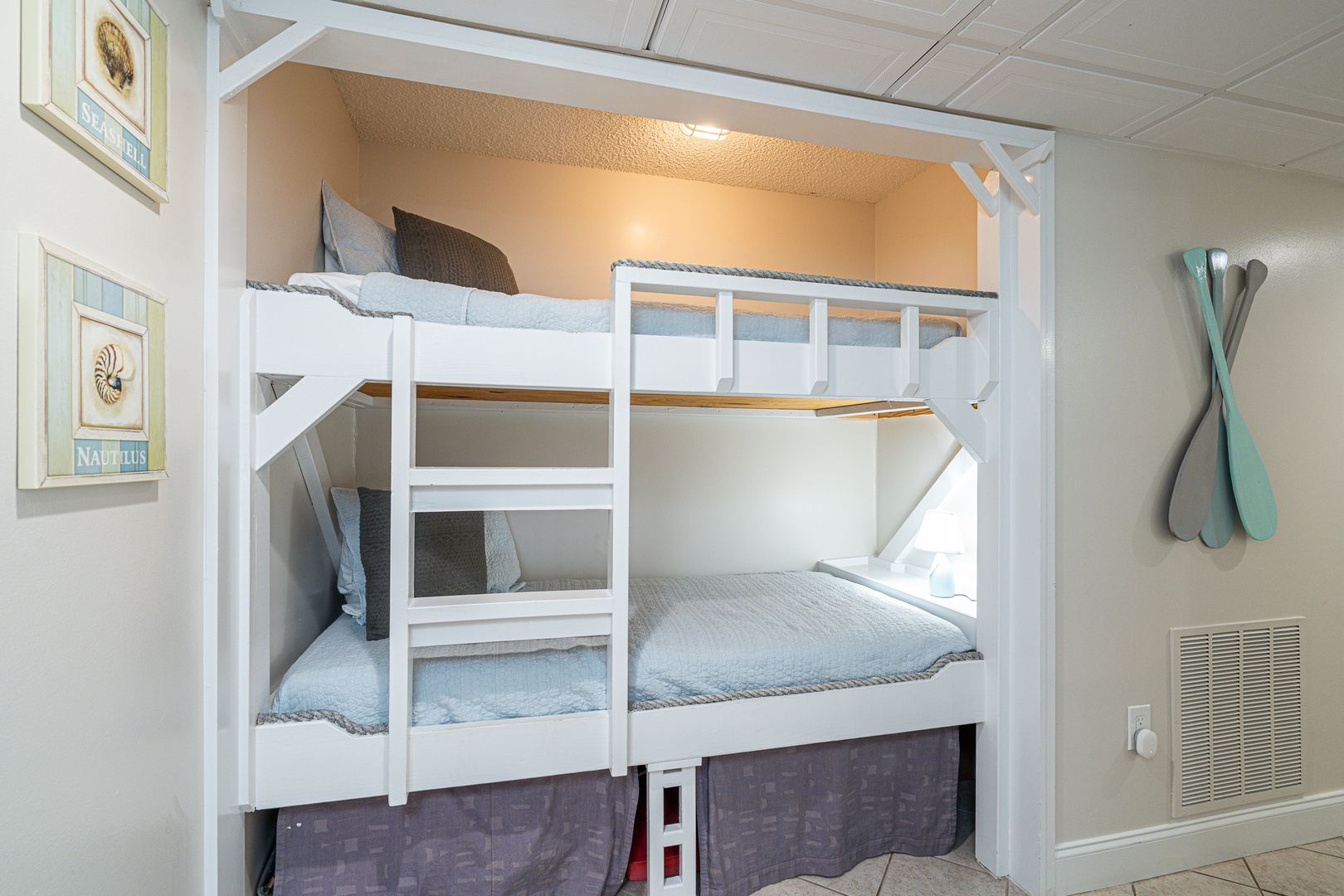 Twin/twin built in bunk bed in the hallway