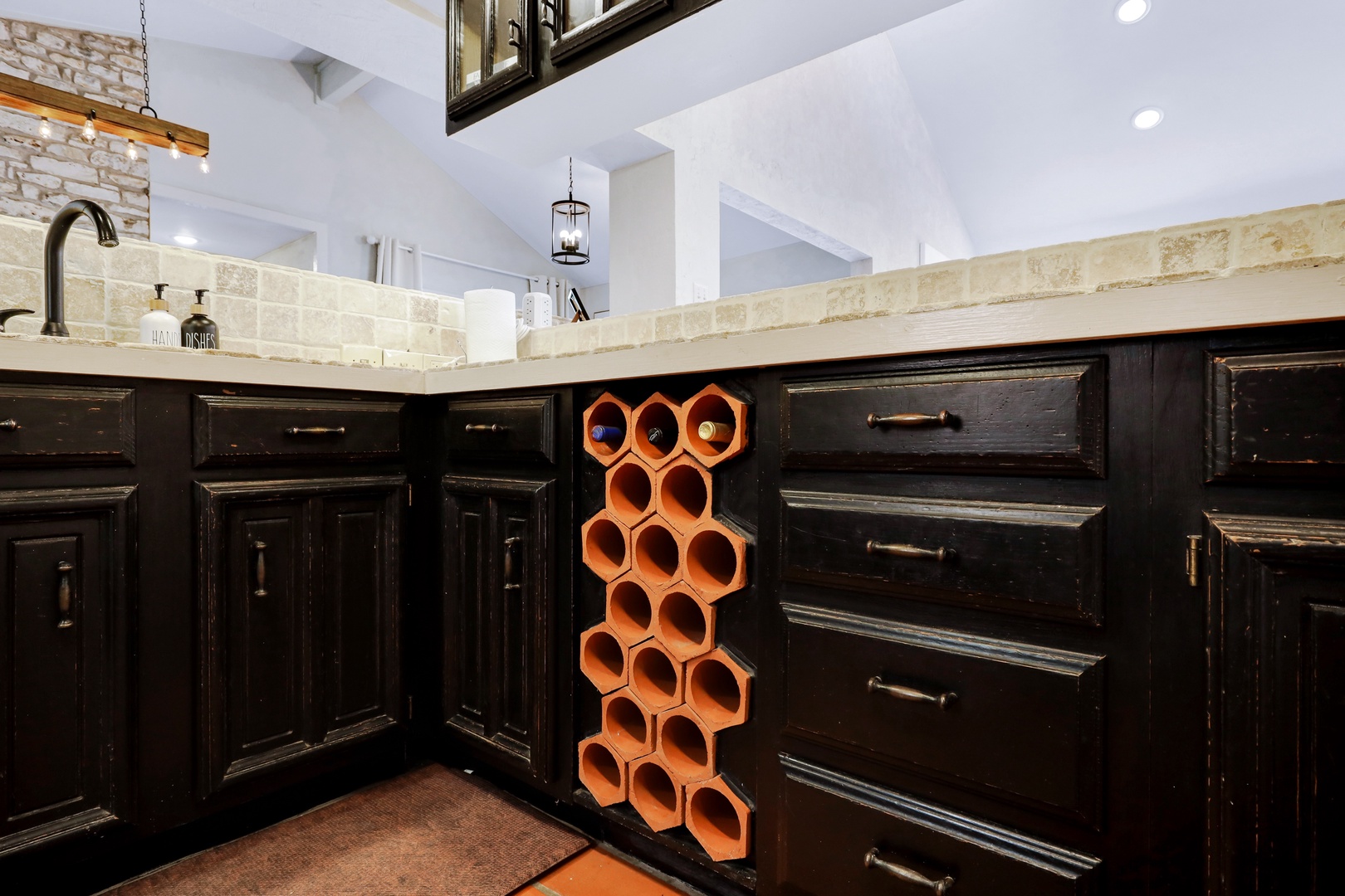 Wine lovers, rejoice! The kitchen offers ample space for bottle storage