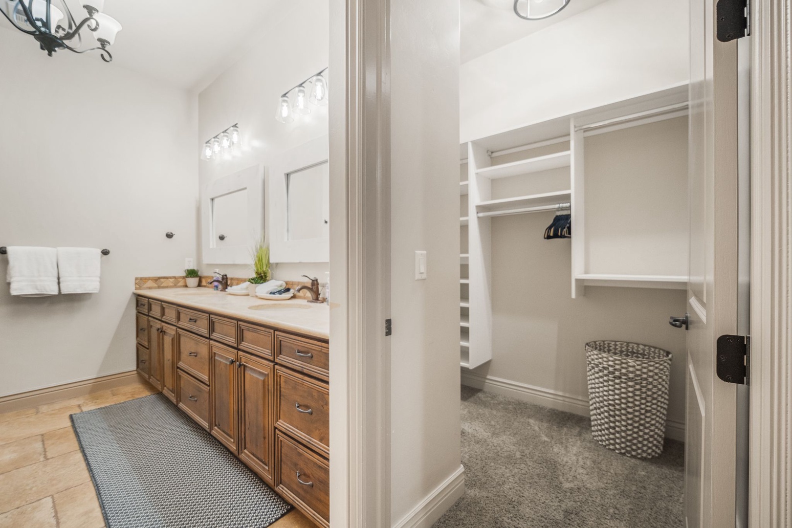 Bathroom #1 with shower and tub attached to bedroom #1