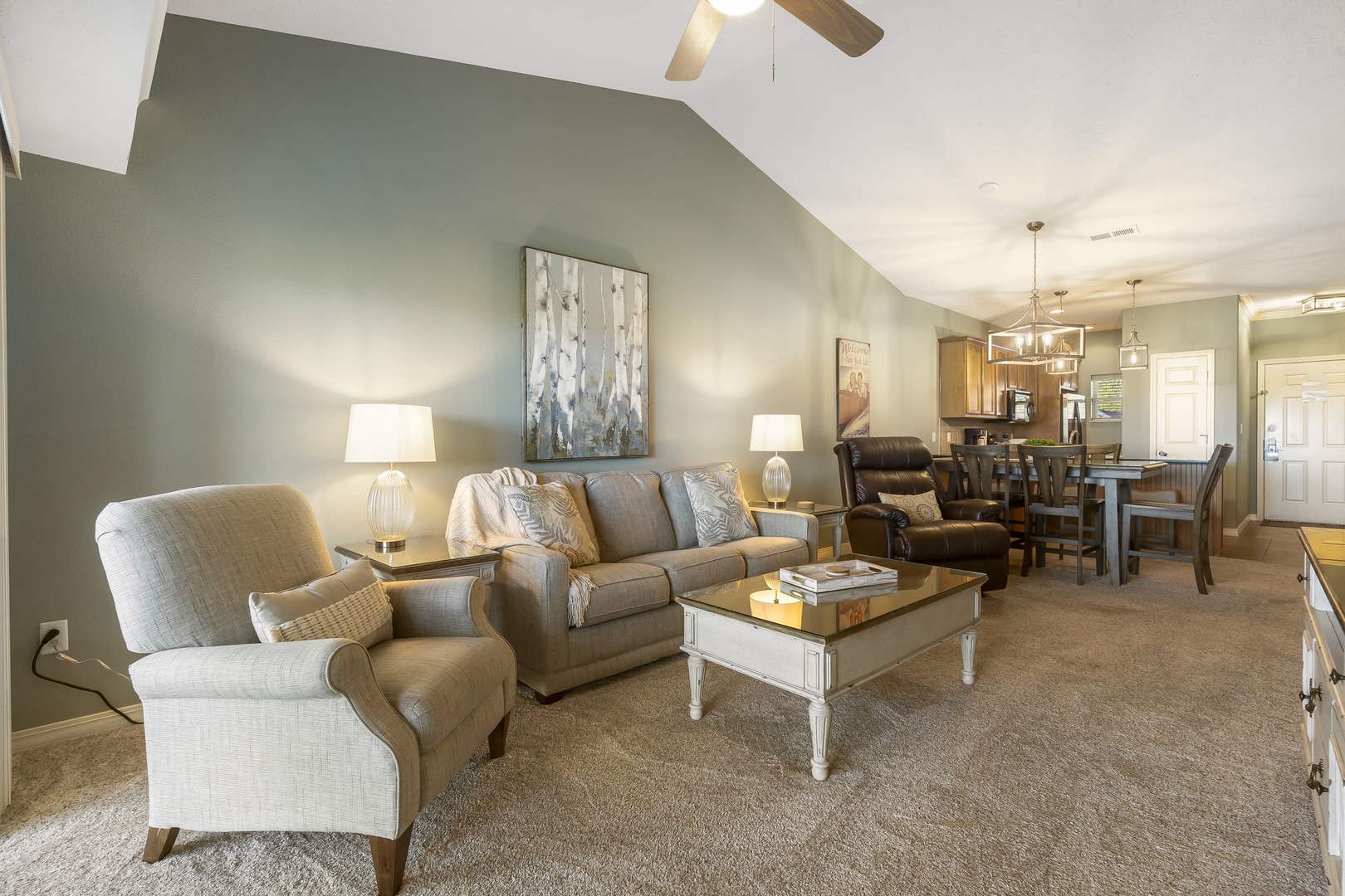 Ample seating for family and friends in the living area