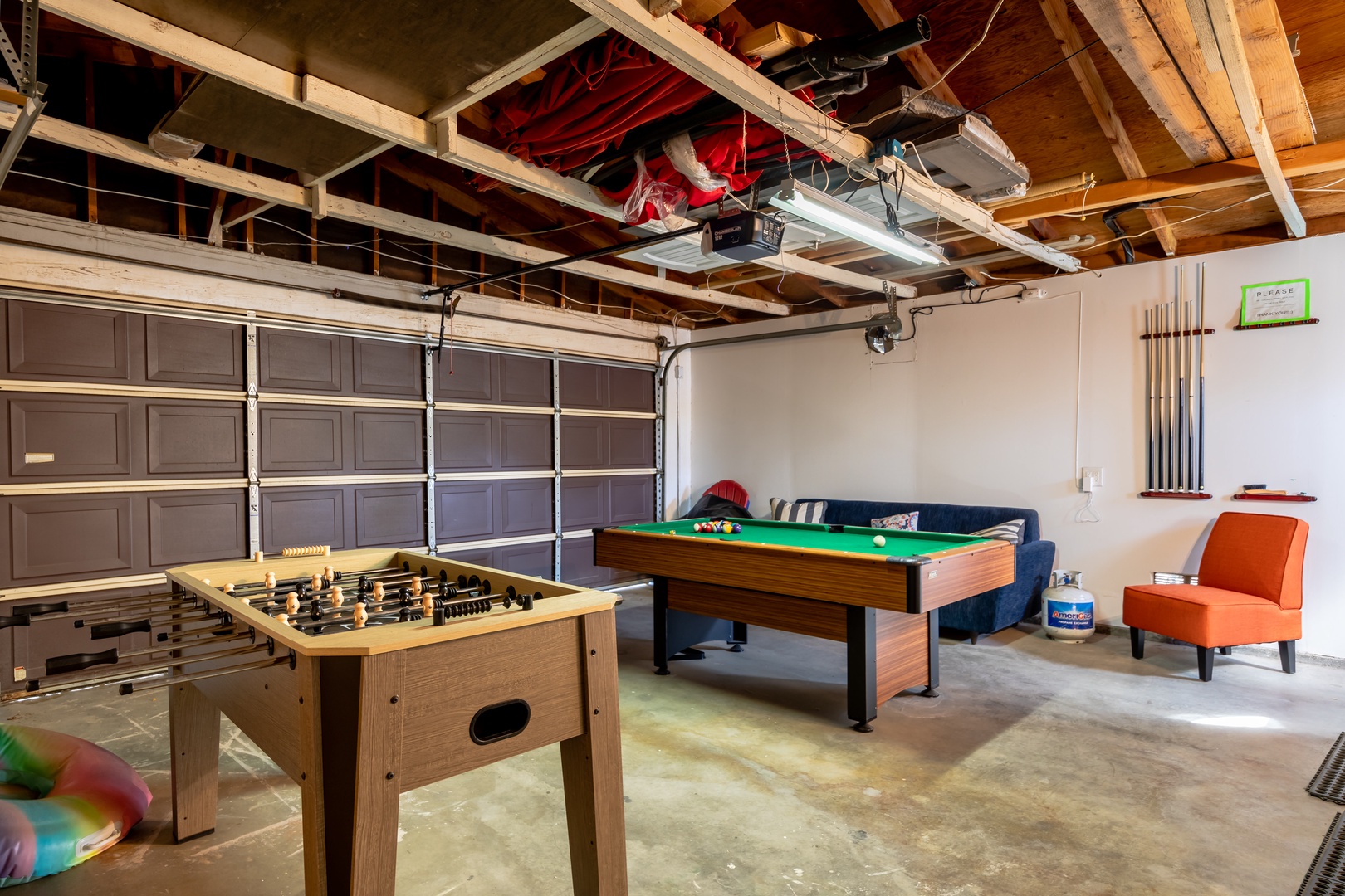 Game Room with Pool table and Foosball
