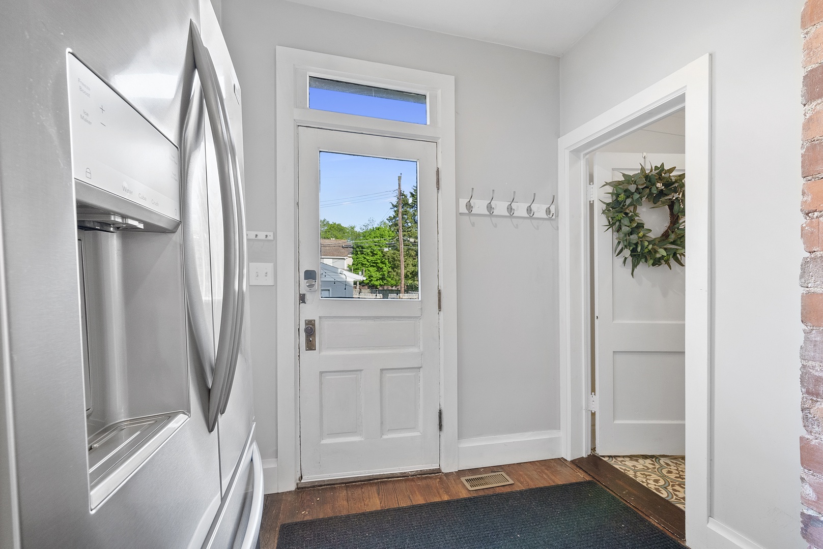 Additional storage space is available in the mudroom