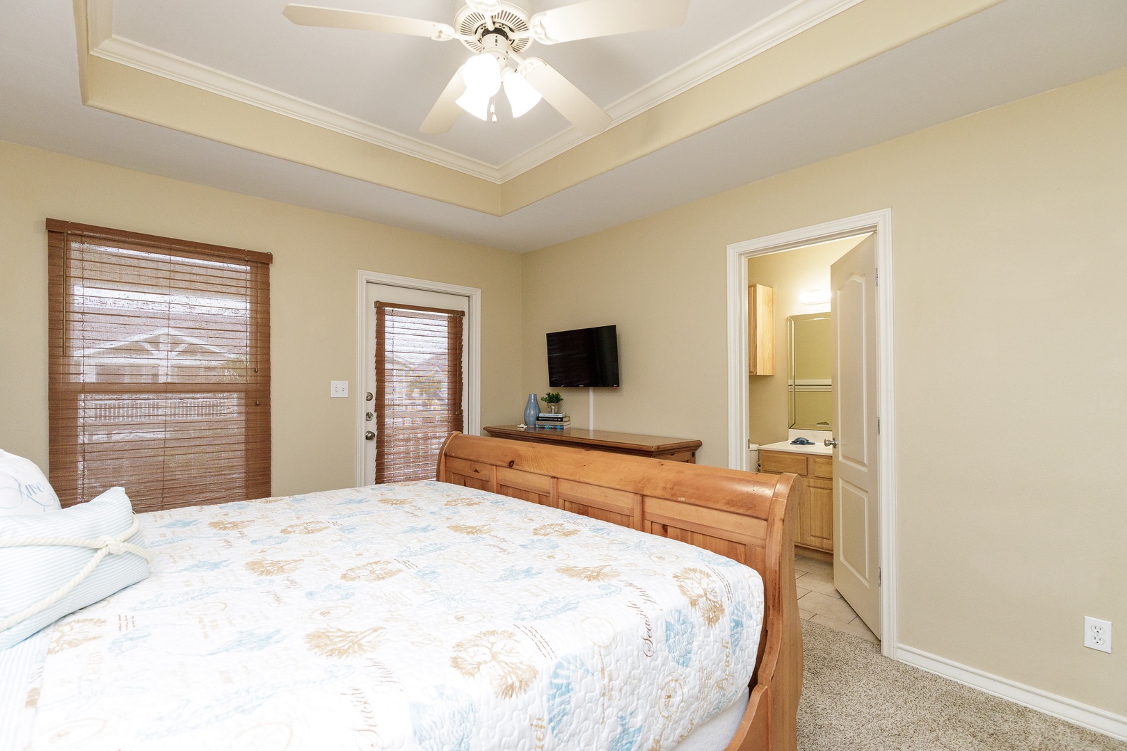 This 3rd-floor king suite offers a private ensuite bath, Smart TV, & deck access