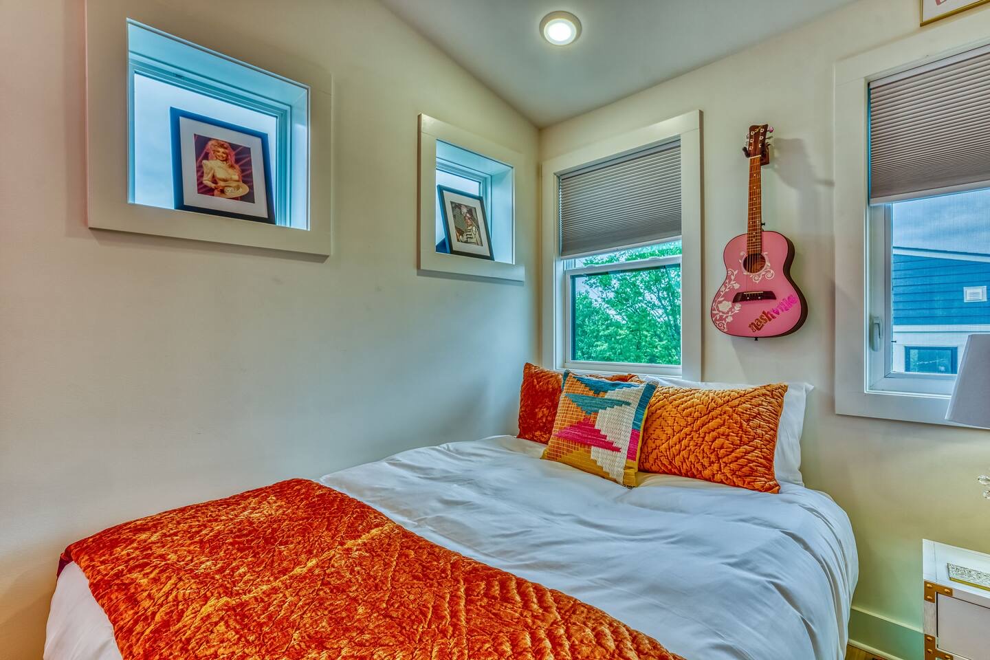 The final bedroom on the 3rd floor offers a pair of queen beds & Smart TV