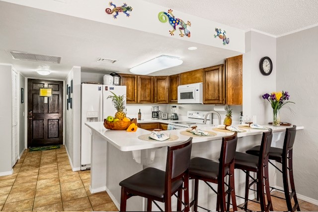 View of the kitchen counter from the living room