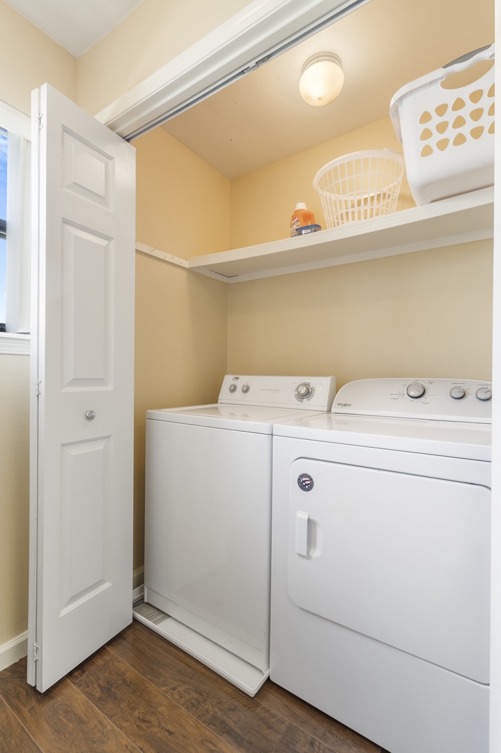 Laundry closet in the kitchen
