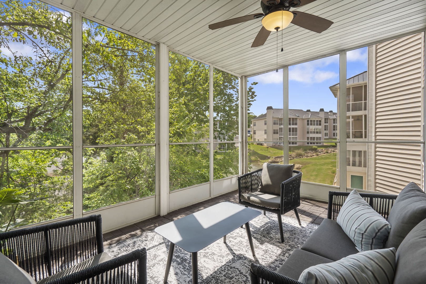 Screened-in Porch with Floor-to-Ceiling Windows