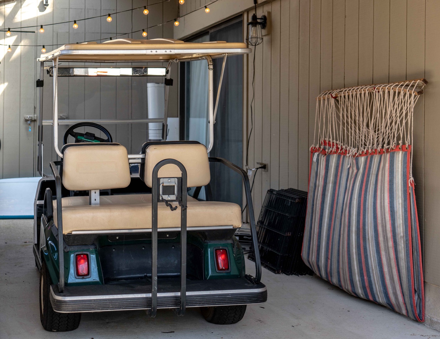 Buzz around the community in your very own seasonally-available golf cart!