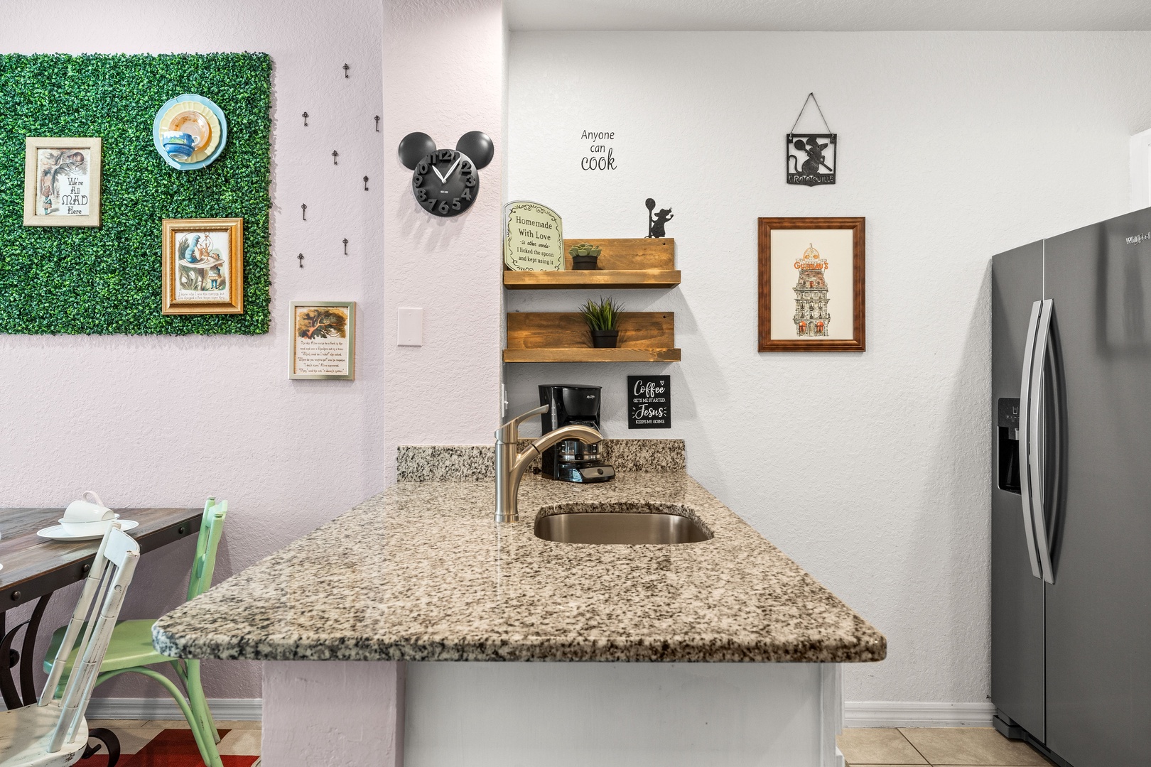 The open, airy kitchen offers ample space & all the comforts of home