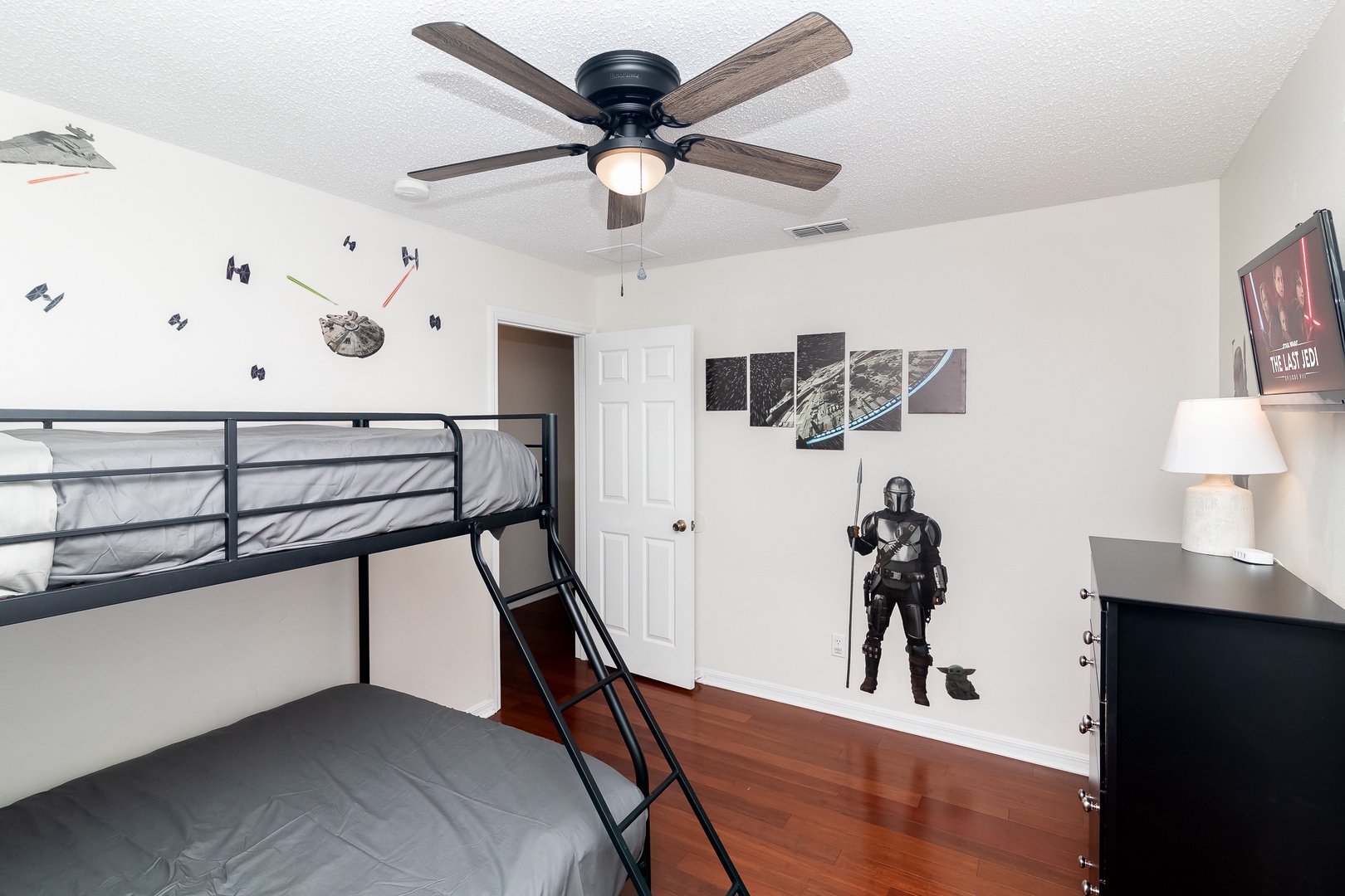 Star Wars themed bedroom fitted with Twin/Full bunk bed