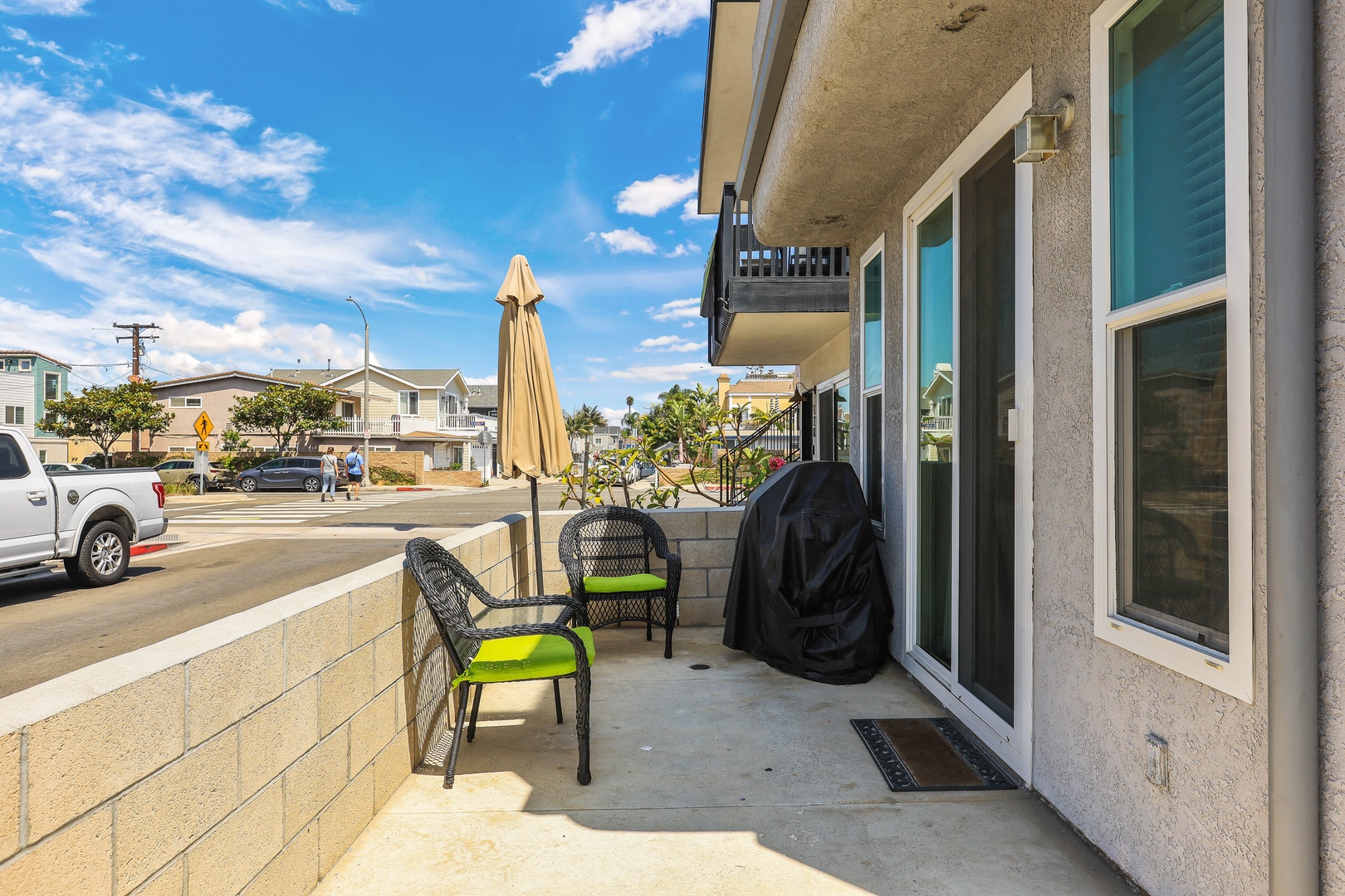 Lounge the day away in the fresh air on the sunny patio