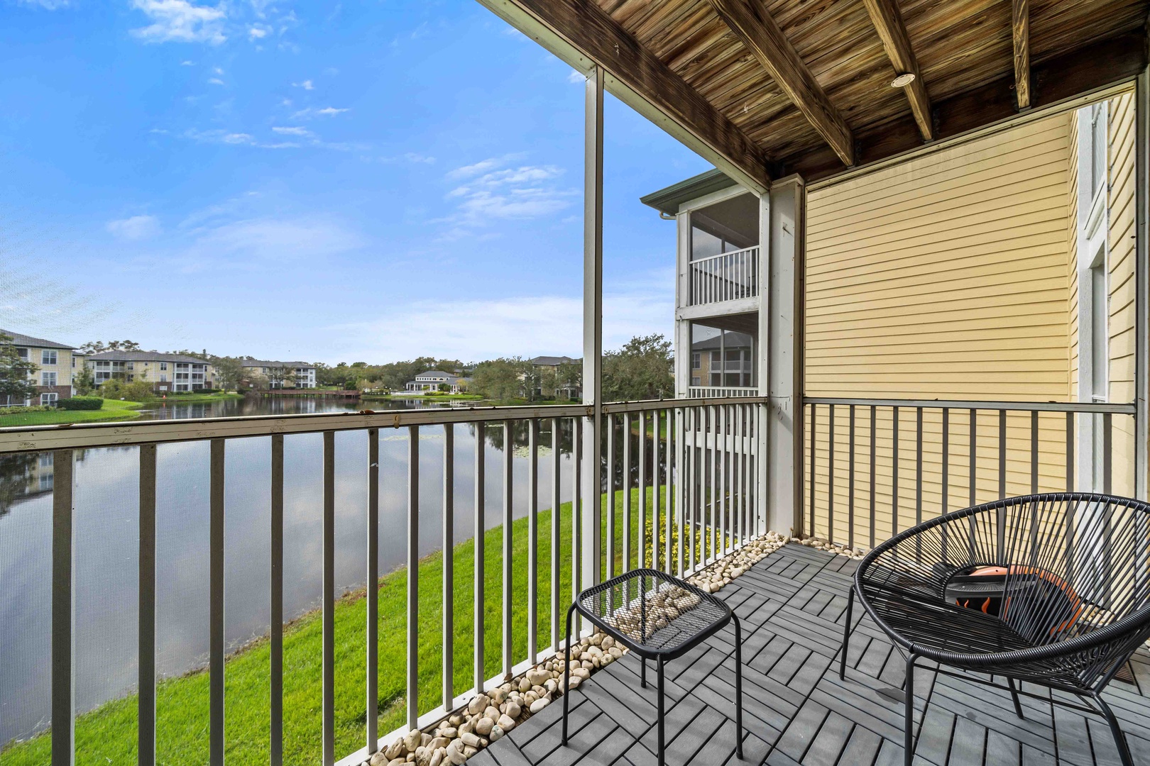 Dine al fresco or enjoy your morning coffee on the balcony with water views