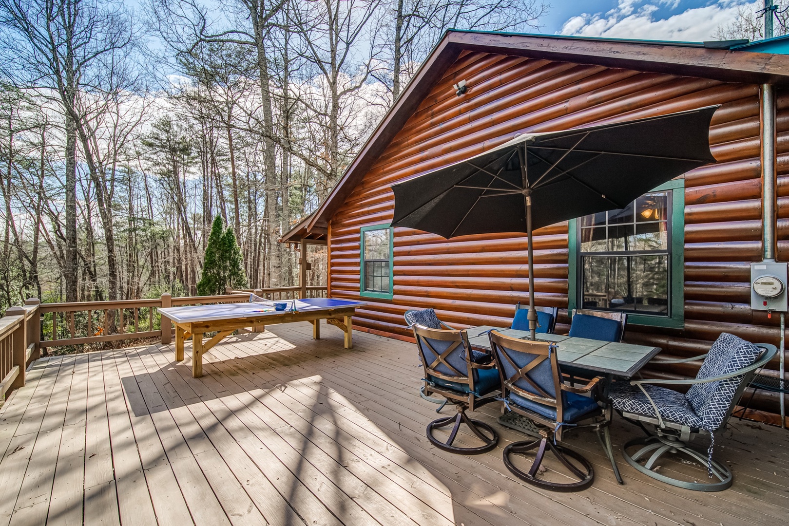 Outdoor Ping Pong and a Dining Table with seating for 6