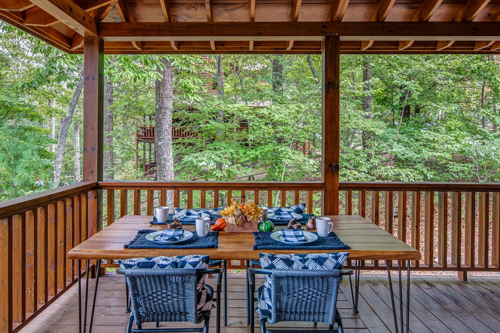 Enjoy a picnic with a view on the covered wraparound deck