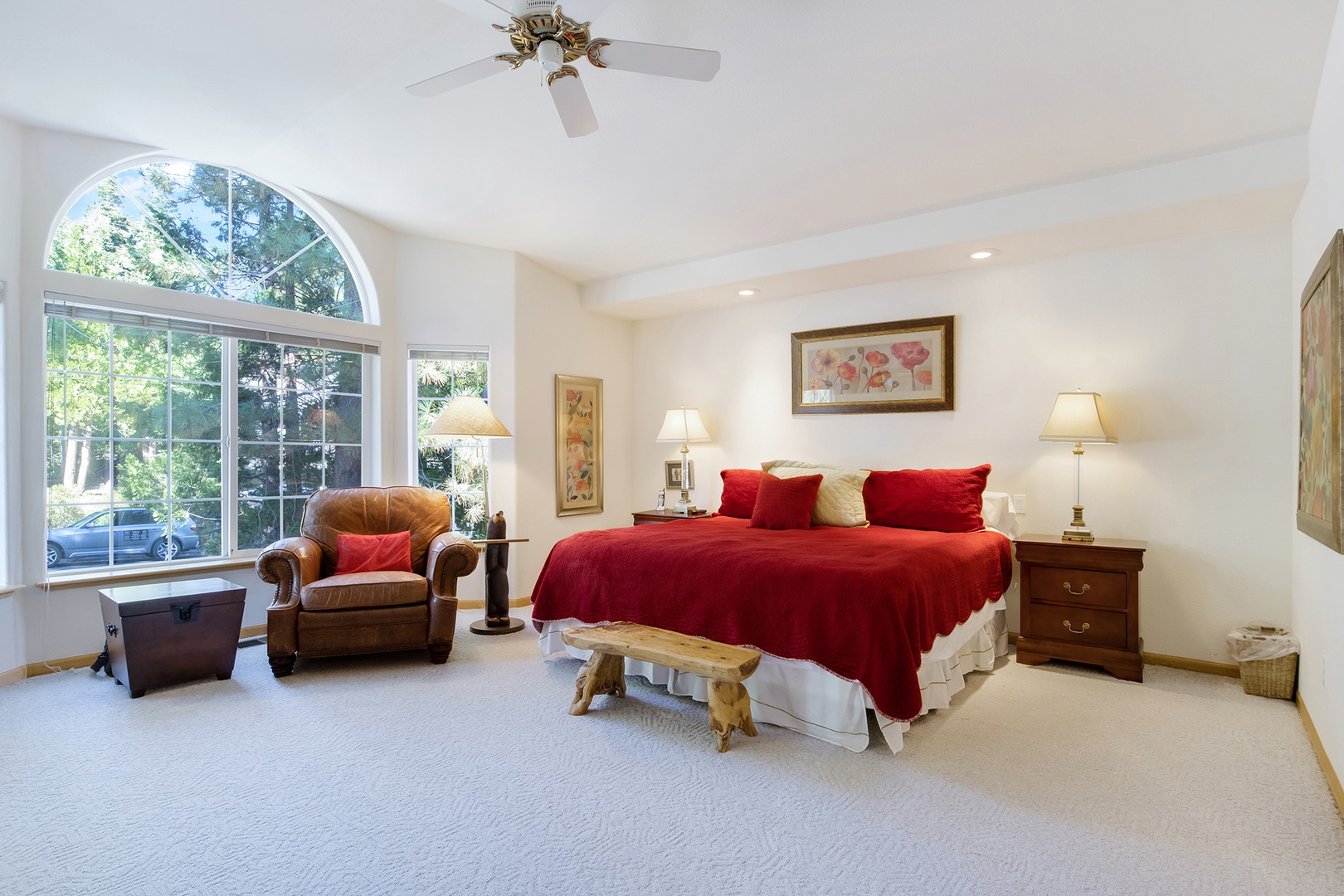 Bedroom 1 with king bed, Smart TV, and ensuite