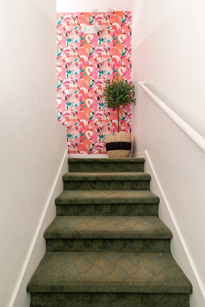 Stairway leading to your future bedrooms