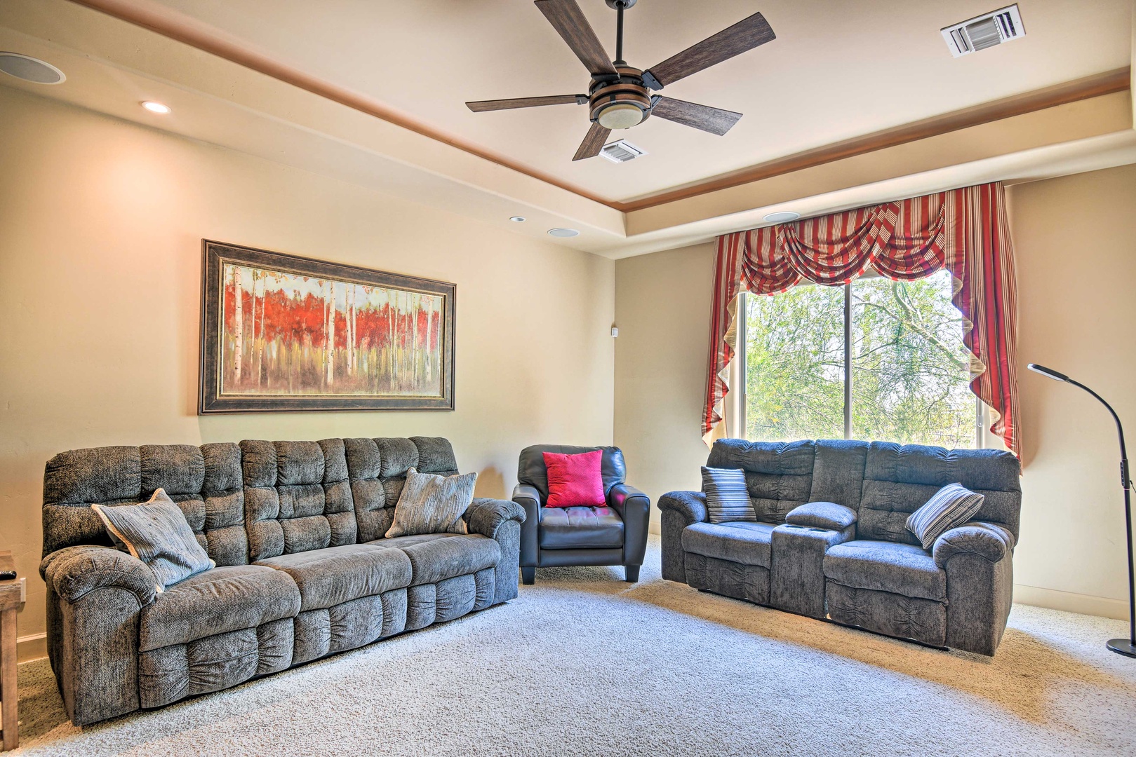Need a break? Kick back & relax with a movie in the cozy den