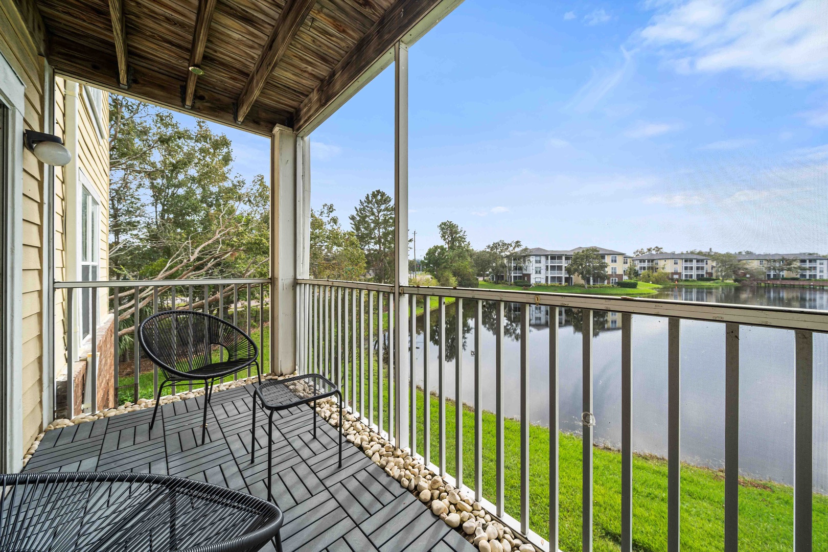 Dine al fresco or enjoy your morning coffee on the balcony with water views