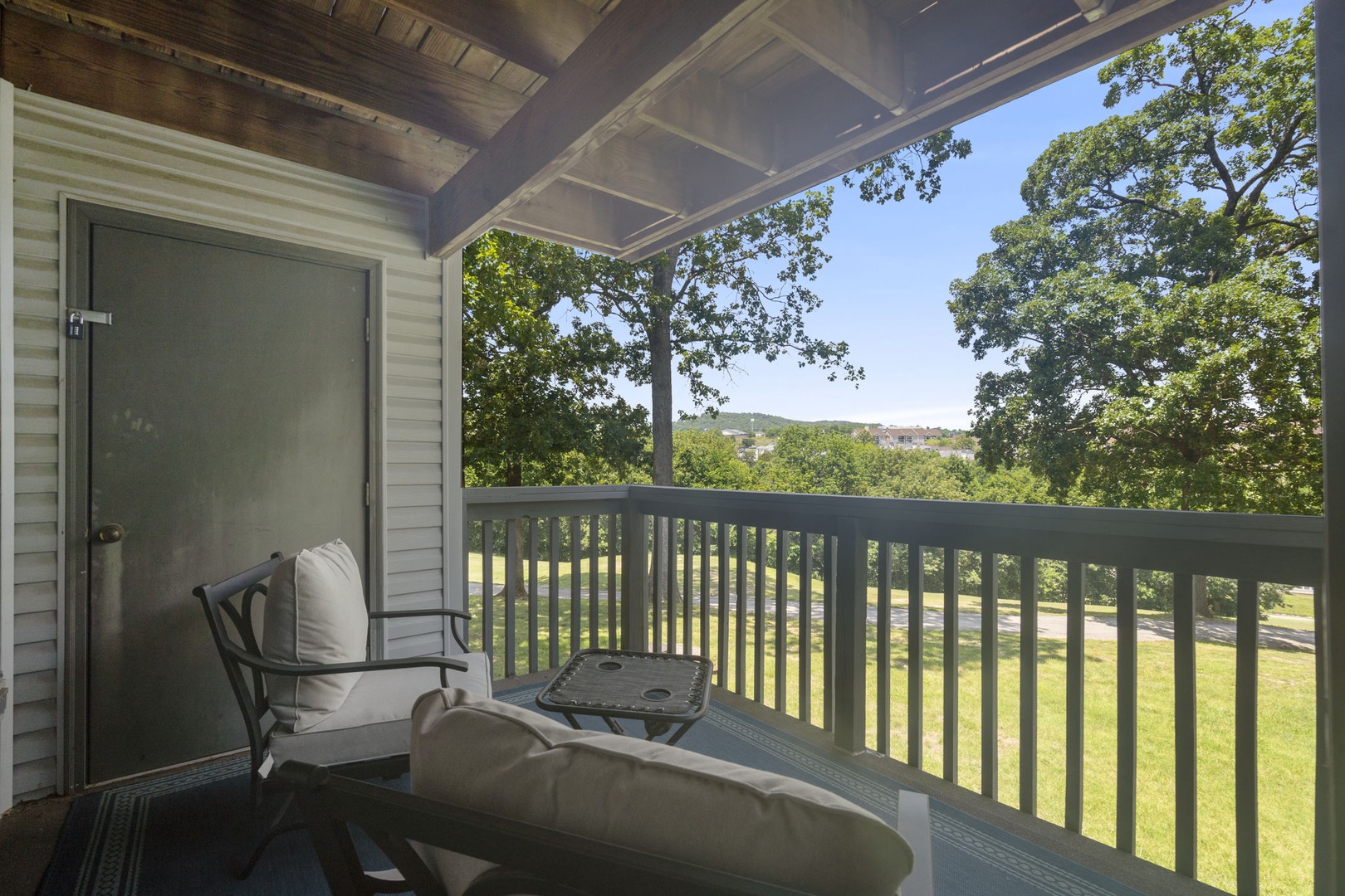 Covered deck with seating