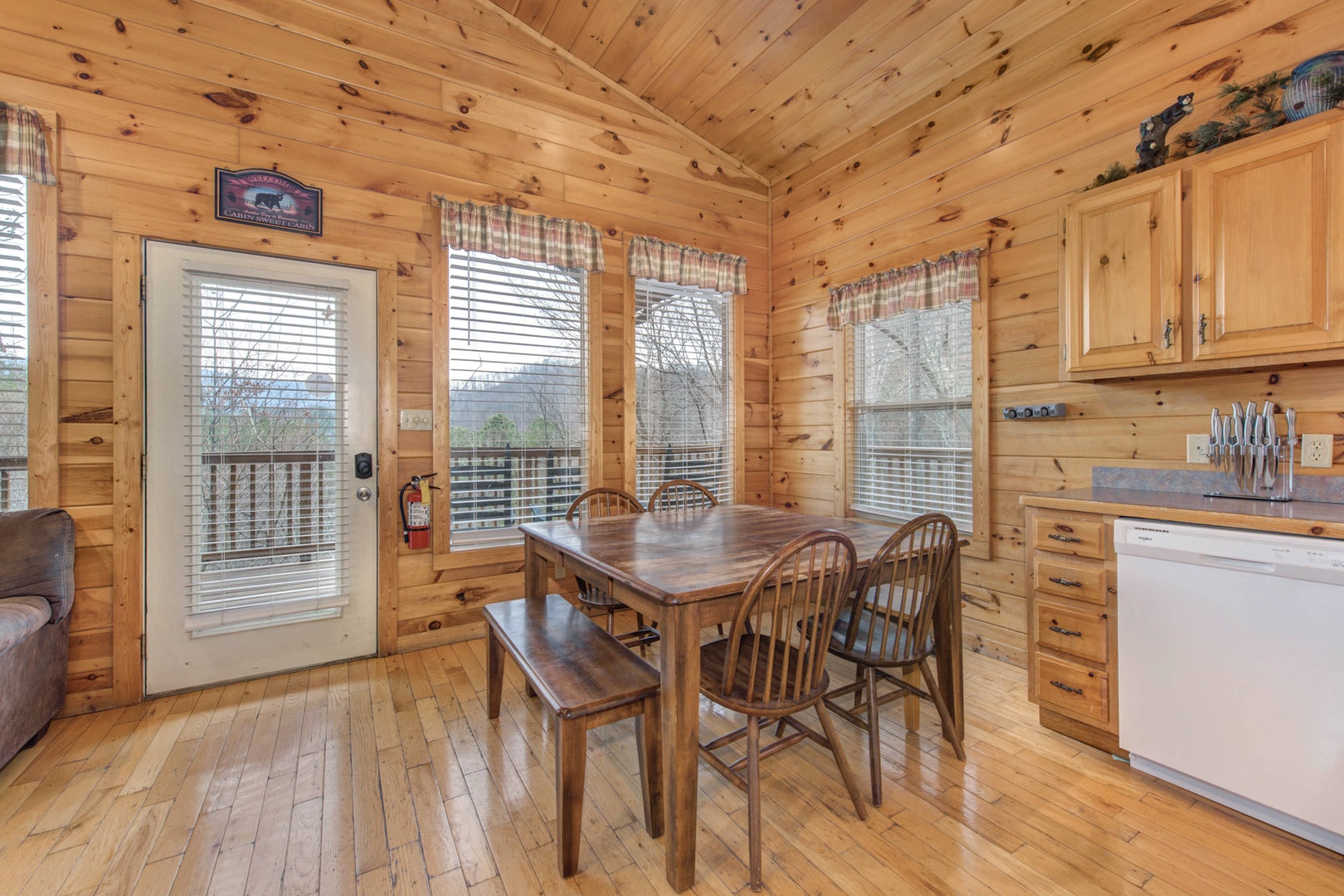 Dining table with seating for 8