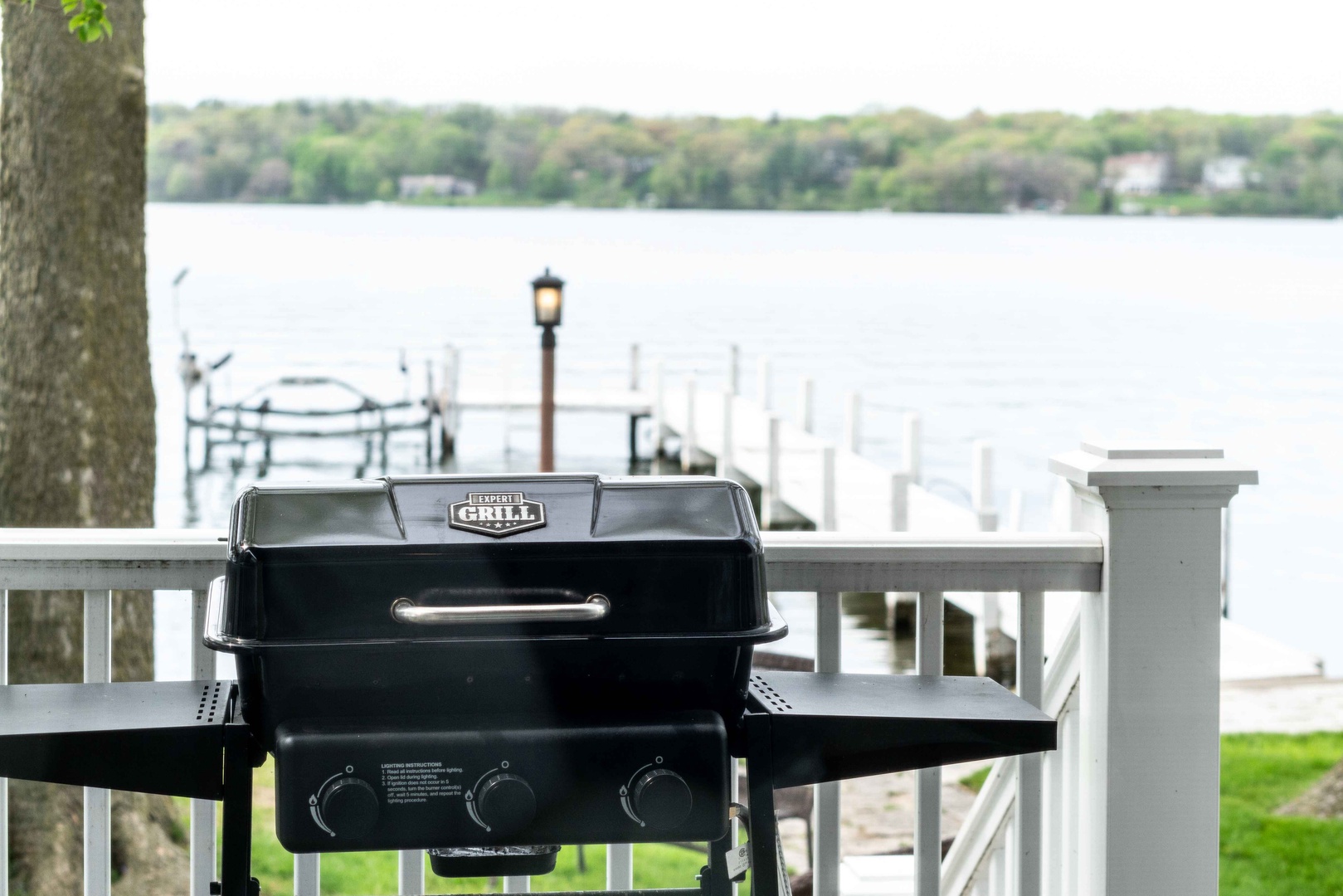 Lounge the day away with water views on the deck while you grill up a feast!