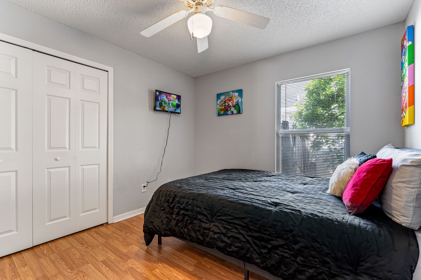 Bedroom 2 with queen bed, and Smart TV