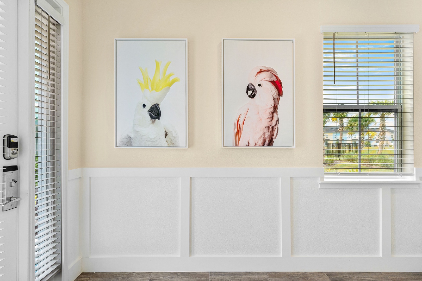 Playful Foyer Featuring Funky Parrots