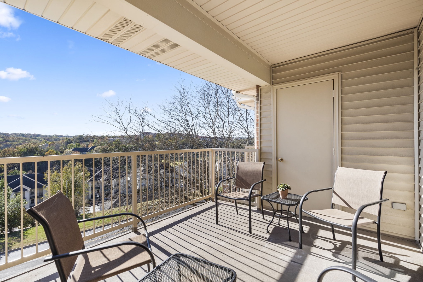 Lounge the day away in the fresh air on the balcony