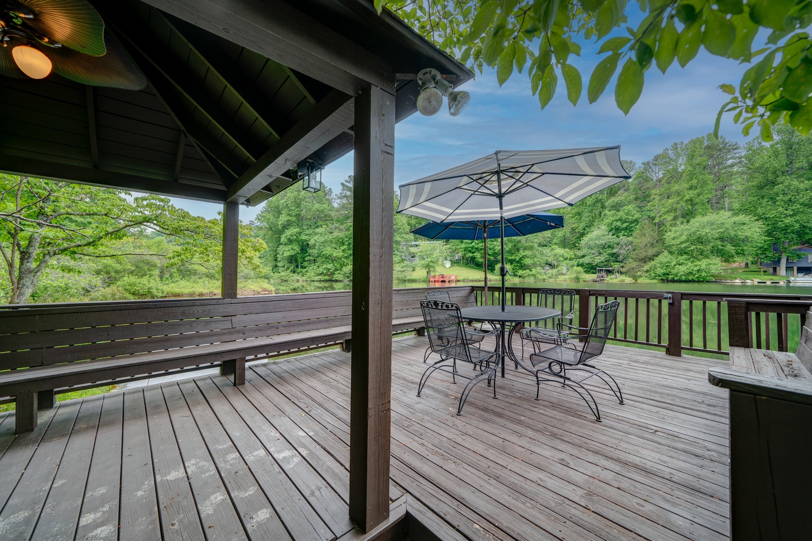 Lounge the day away or dine alfresco with water views on the dock