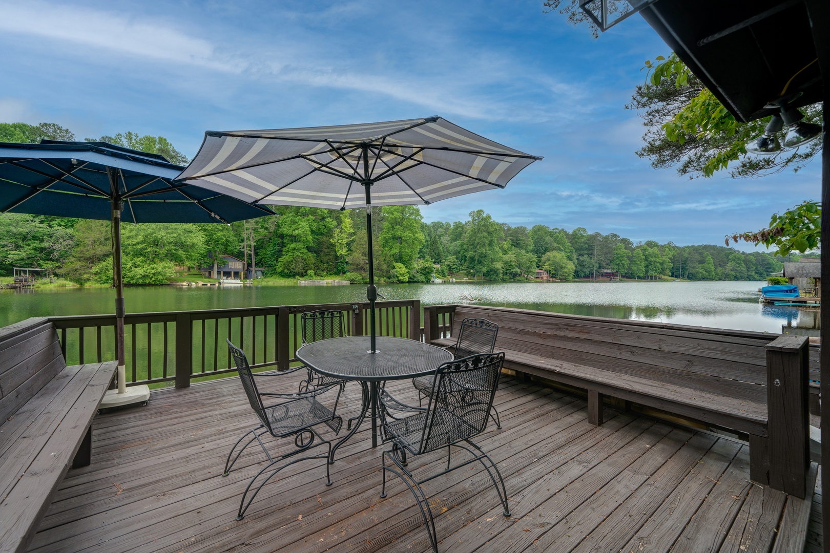 Lounge the day away or dine alfresco with water views on the dock