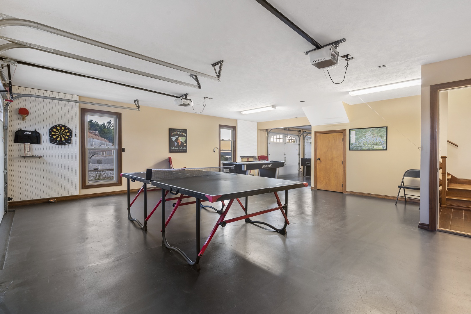 Billiards, ping pong, and air hockey all accessible for some good fun!