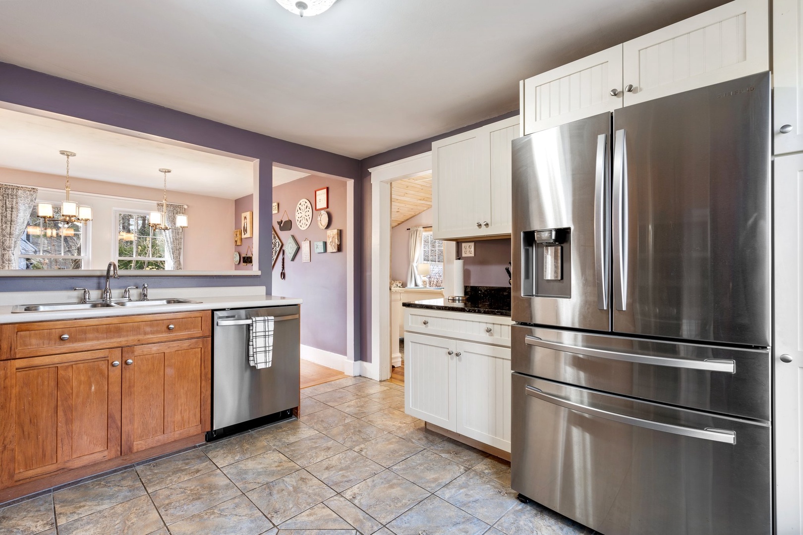 The open, airy kitchen offers ample space & all the comforts of home