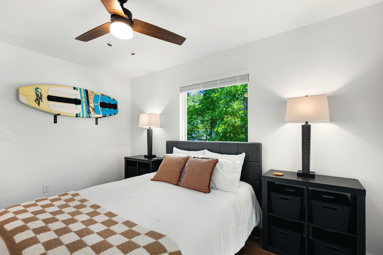 The 2nd of 2 second-floor queen suites off the Jack & Jill bath, with Smart TV