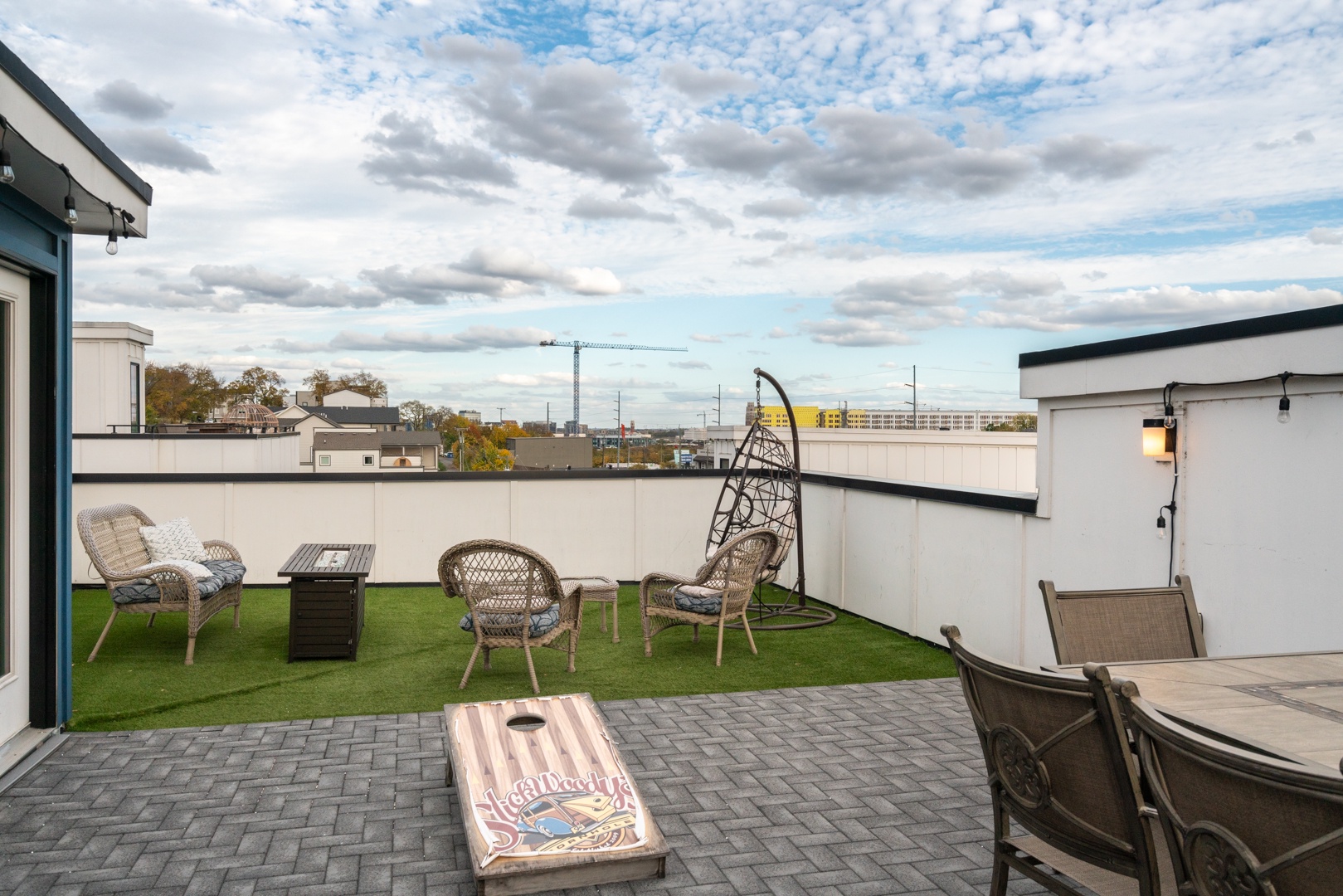 There is fun for all on the spacious rooftop deck
